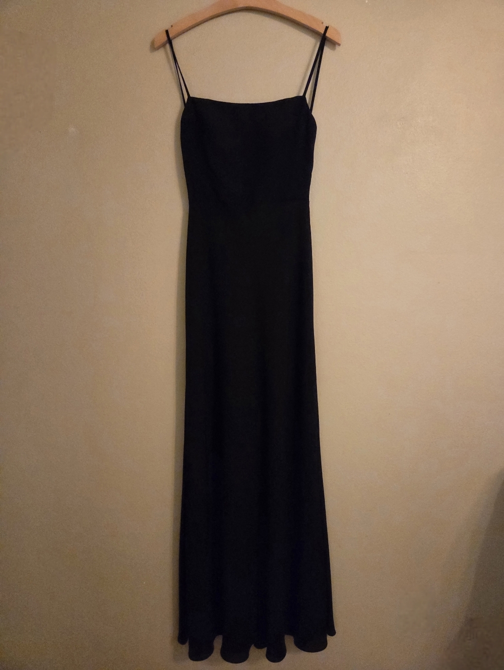 JENNY YOO‎ Collection Black Square Neck Spaghetti Strap Maxi Dress Women's SZ 4